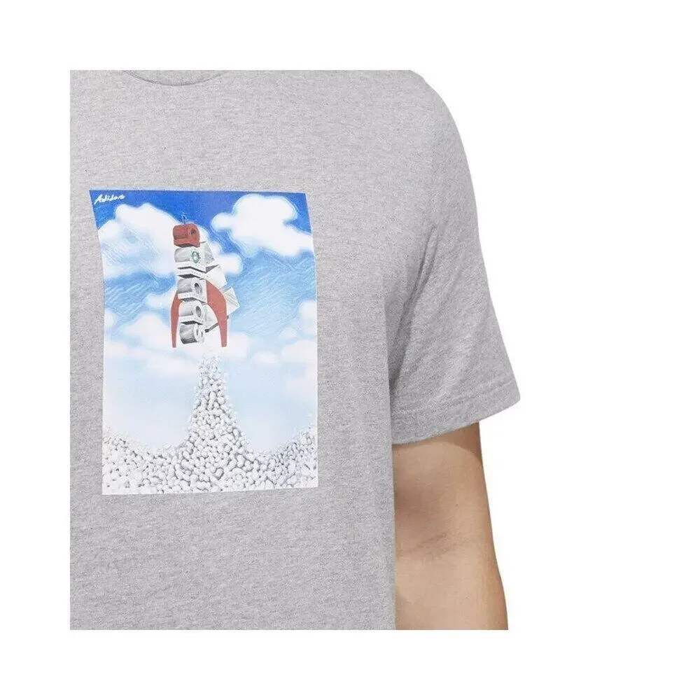 Adidas T-Shirt Men's LT Gray Boost Rocket Short Sleeve New